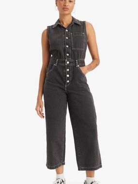 Levi's Black Sleeveless Denim Jumpsuit